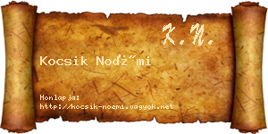 Kocsik Noémi névjegykártya